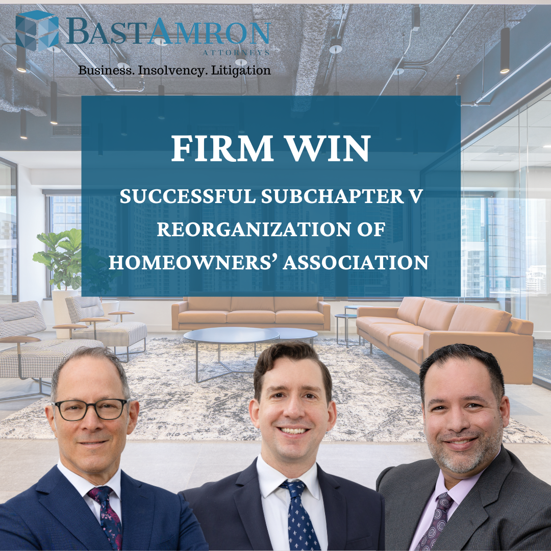 SUCCESSFUL SUBCHAPTER V REORGANIZATION OF HOMEOWNERS’ ASSOCIATION